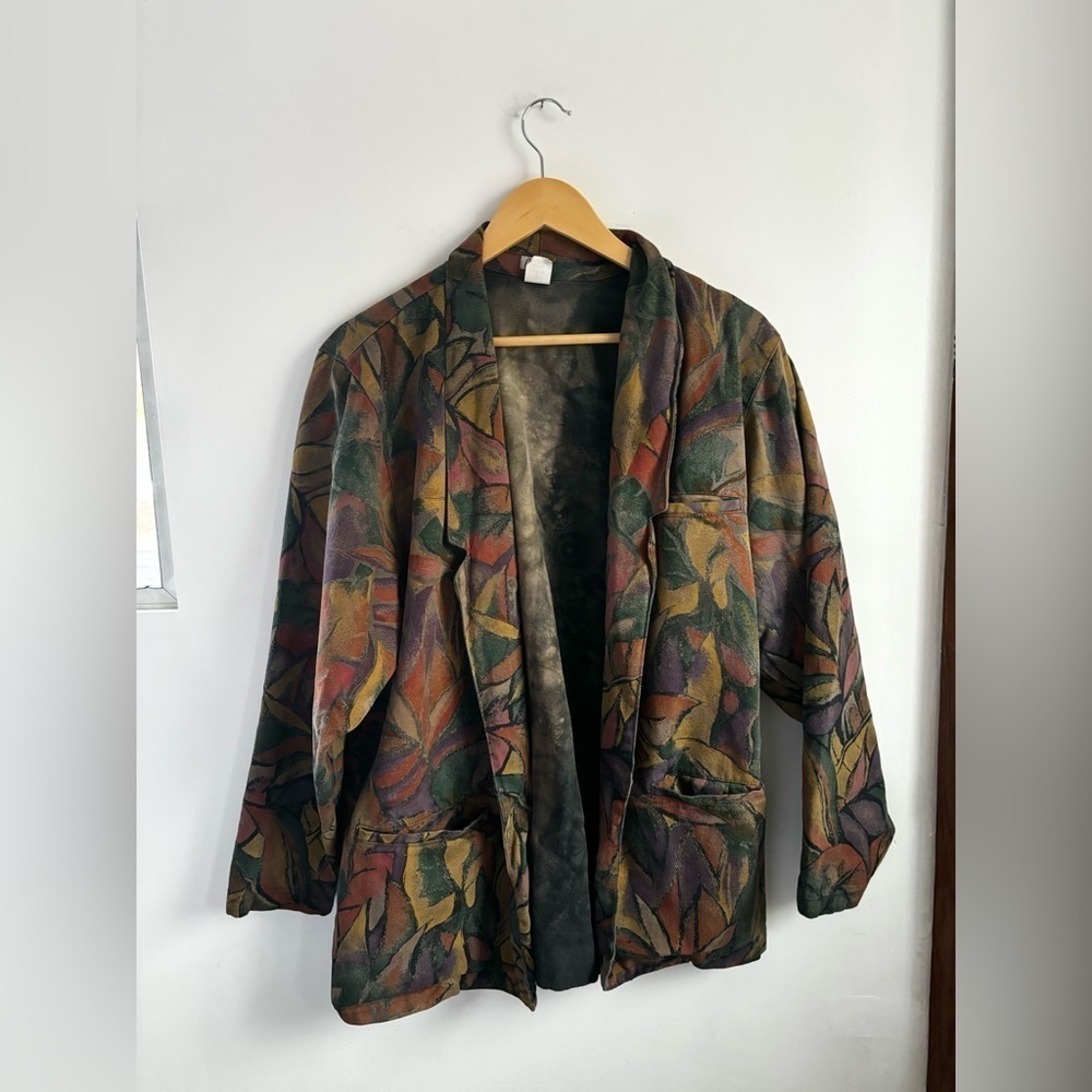 VINTAGE “cream”| made in Canada oversized abstract blazer |